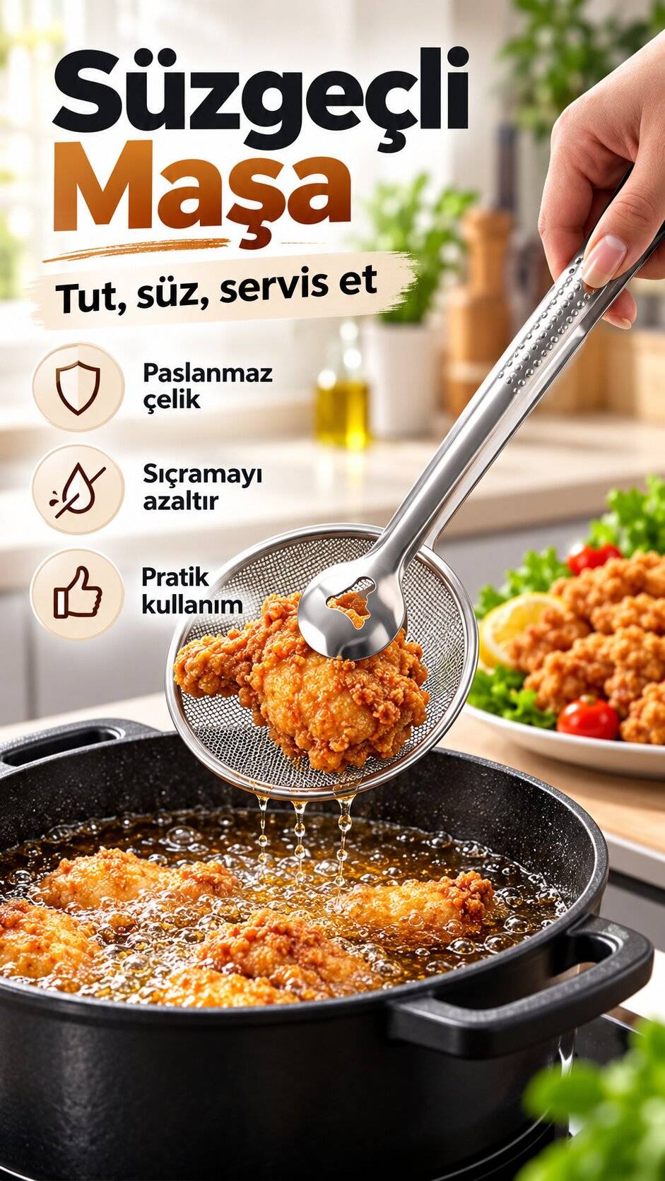TEL SÜZGEÇLİ KIZARTMA MAŞASI